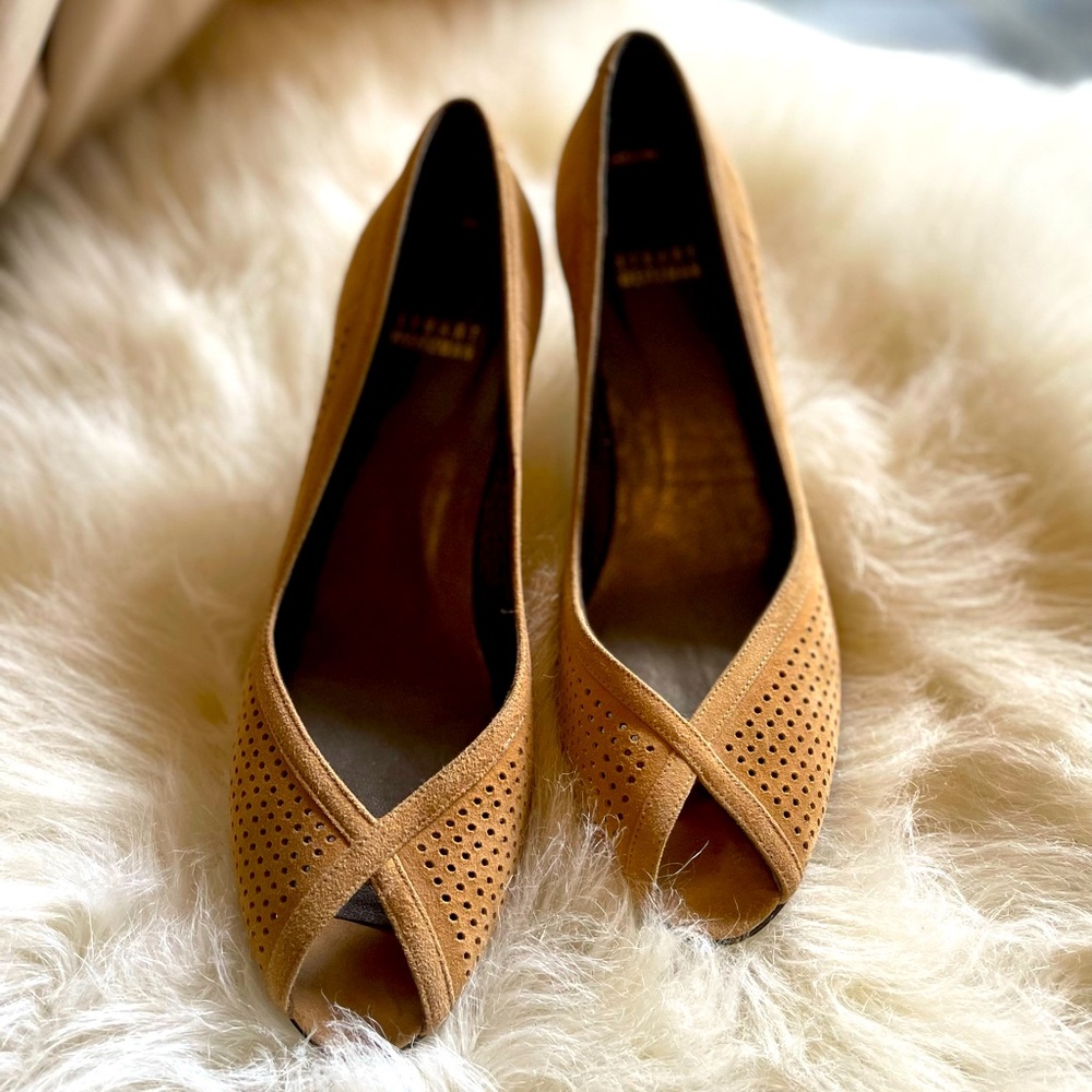 Stuart Wietzman Kitten Heels Open Toe - image 1